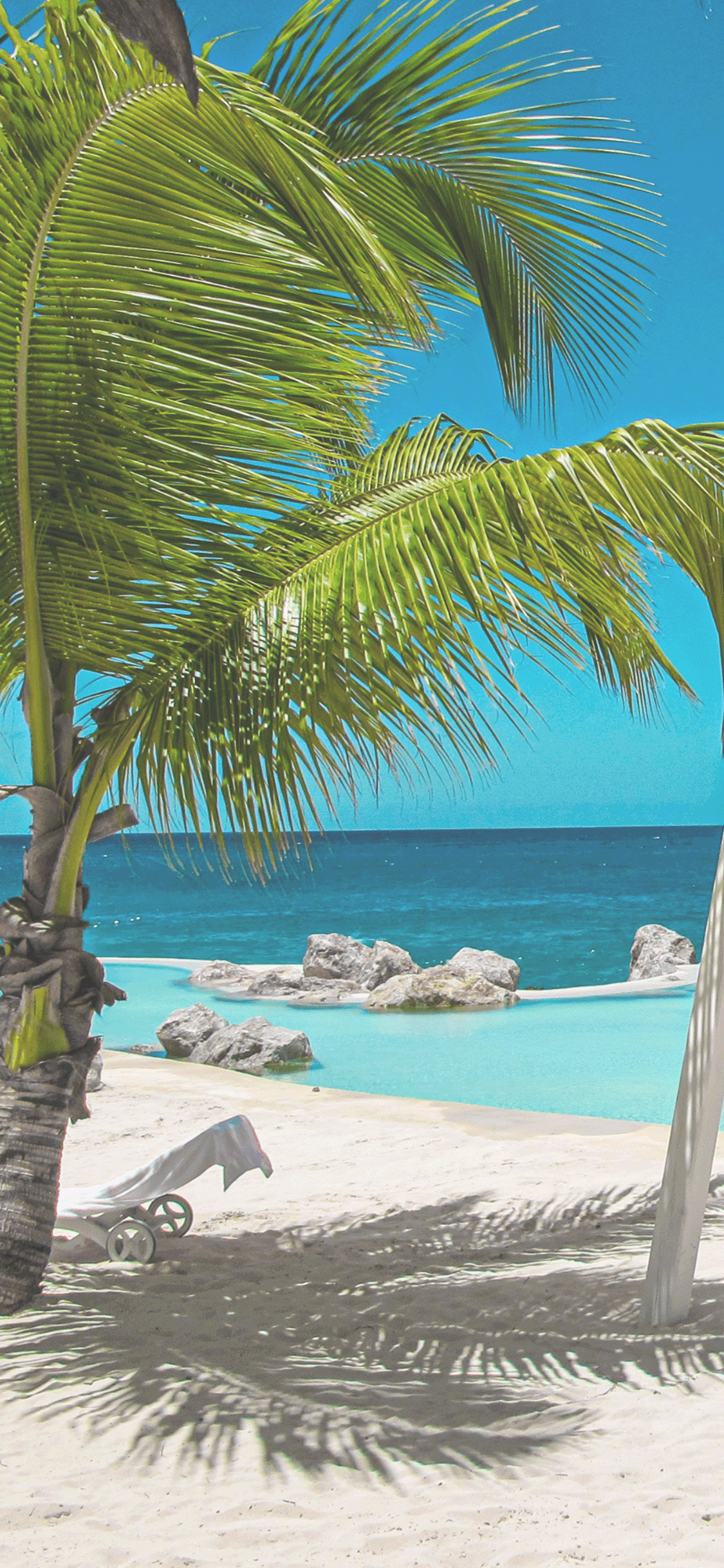 Mexican Beach. Light sand and blue water.